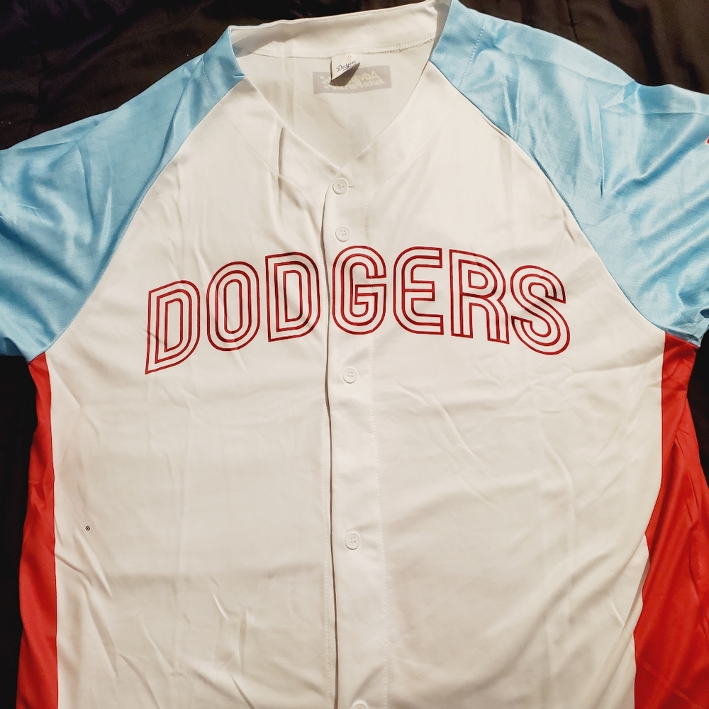Special Edition Mexican Heritage  Dodgers Red, White, and Blue Jersey